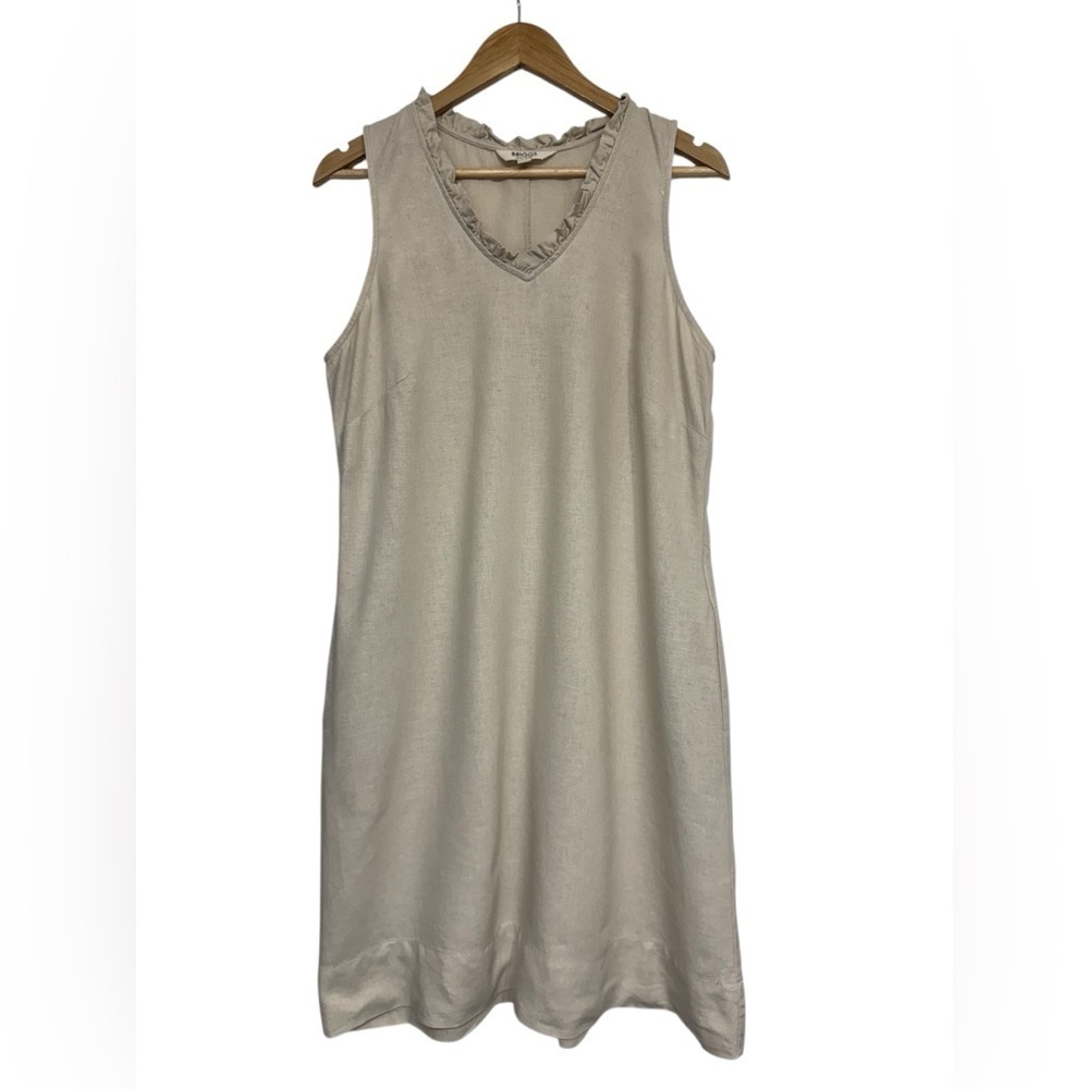 Briggs New York Linen Blend Sleeveless Shift Dress Size Medium